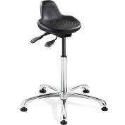 Bevco 3555 Sit Stand Stool - Polyurethane - Black with Aluminum Base