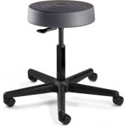 Bevco S3000-GRP ErgoLux Backless Stool, Graphite Polyurethane Seat, Black Nylon Base