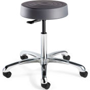 Bevco S3050-GRP ErgoLux Backless Stool, Graphite Polyurethane Seat, Aluminum Base