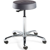 Bevco S3550-GRP ErgoLux Backless Stool, Graphite Polyurethane Seat, Aluminum Base