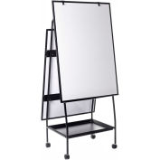 MasterVision Creation Station Melamine Dry-Erase Mobile Easel, Black Aluminum Frame, 29.5" X 42"