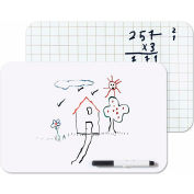 MasterVision Dry-Erase Lapboard, Reversible Plain and Gridded Surface, 8.25" x 12", Non-Magnetic