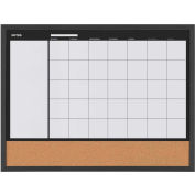 MasterVision 3-in-1 Dry-Erase Calendar Planner Board, 18" X 24", Black Frame