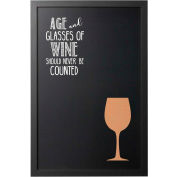 MasterVision Vino Combo Quote Chalkboard, 16" X 24", Black Frame, Wallmount