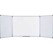 MasterVision Industrial Trio Magnetic Dry Erase and Cork Bulletin Board Combo Cabinet, 36" x 48"