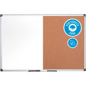 MasterVision Maya Combo Board, Melamine Dry-Erase and Cork, 18" X 24", Aluminum Frame