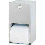 Bradley Standard Toilet Tissue Dispenser Dual Roll, Vertical Stainless Steel - 5402-000000