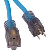 Bayco® Single-Tap All Season Cord W/Lighted End SL-991, 50'L Cord, 16/3 GA, Blue, 12-PK - Pkg Qty 12