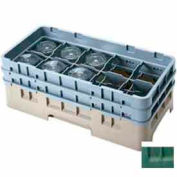 Cambro 10HS800119 - Camrack Glass Rack 10 Compartments 8-1/2" Max. Height Sherwood Green NSF - Pkg Qty 2