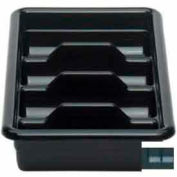 Cambro 1120CBR110 - Cutlery Box, 4 Comp. 11-3/8"L x 20-7/16"W x 3-3/4"H, Hi-Impact Plastic, Black - Pkg Qty 12