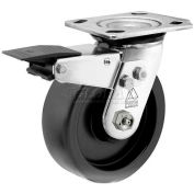 Bassick® Prism Stainless Steel Total Lock Swivel Caster - Polyolefin - 8" Dia.