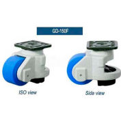 Foot Master® Swivel Plate Manual Leveling Caster GD-150F - 3300 Lb. - 50mm Dia. Nylon Wheel