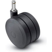 Shepherd® Grip Ring Stem Soft Tread Caster - 60mm Dia. 7/16 x 1-7/16 Brass Bend Stem Black