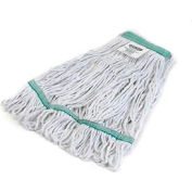 Carlisle Flo-Pac Medium Green Wide Band Looped-End Mop, Blended 4-Ply Yarn, Natural - 369419B00 - Pkg Qty 12