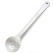 Carlisle 397102 - Perforated Measure Miser Spoon, Long Handle 3 Oz., White - Pkg Qty 12