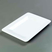 Carlisle 4441402 - Designer Displayware™ Wide Rim Rectangle Platter 14" x 10", White - Pkg Qty 4
