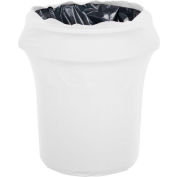 Embrace™ Polyester Spandex Cover for Round 32 Gallon Trash Can, White - EMB5026WC35010