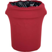 Embrace™ Polyester Spandex Cover for Round 32 Gallon Trash Can, Burgundy - EMB5026WC35046