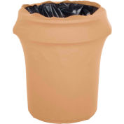 Embrace™ Polyester Spandex Cover for Round 32 Gallon Trash Can, Sandalwood - EMB5026WC35049