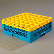 Carlisle RG36-2C411 - OptiClean™ 36-Compartment Glass Rack W/2 Extenders, Yellow-Blue