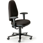 Cortech USA 24/7 Management Chair with 1A Arms- Black Staccato Fabric