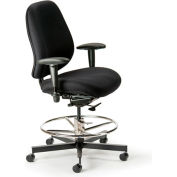 Cortech USA 24/7 Intensive Use Stool - With 1A Arms, Navy Staccato Fabric