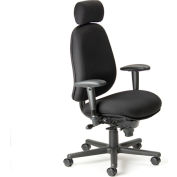 Cortech USA 24/7 HD Management Chair with 1A Arms - Black Interweave Fabric