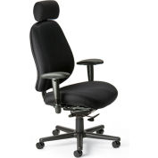 Cortech USA 24/7 Extreme HD Management Chair with 1A Arms- Black Staccato Fabric