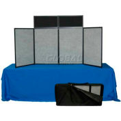 Folding Panel Display, (4) 3' x 2' Panels And (2) 8" x 21" Header, BL/BK
