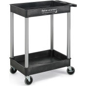 Relius Solutions® Tray-Shelf Carts With Nickel Legs - 2 Shelves - Tub Top