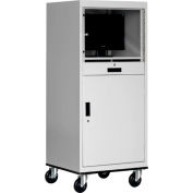 Sandusky Economical Mobile Computer Cabinet with Adjustable Shelf, Dove Gray
