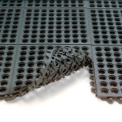 Wearwell® 24/Seven® CFR Rubber Anti Fatigue Drainage Mat 5/8" Thick 3' x 3' Black