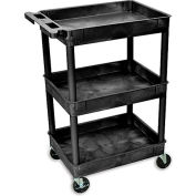 Luxor H. Wilson Tray-Shelf Carts - 24"Wx18"D Shelf - 41-1/2"H Black