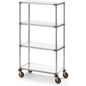 Metro Super Erecta Shelf Trucks with Solid Galvanized Shelves - 60"W x 18"D Shelf