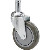 Metro® Round-Post Caster - 5" Polyurethane Swivel with Brake and Bumper