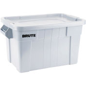 Rubbermaid 20 Gallon Brute Tote with Lid FG9S3100WHT - 27-7/8 x 17-3/8 x 15-1/8 - White - Pkg Qty 6
