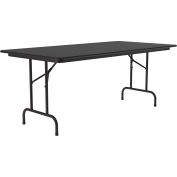 Correll Folding Table - Laminate - 96"L x 36"W - Rectangular - Black Granite