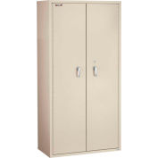 FireKing® Fireproof Storage Cabinet W/End Tab Inserts, 36"Wx19-1/4"Dx72"H,Artic White,Assembled