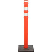 45" Orange Ez Grab Delineator Post, Flared With 10lb Base