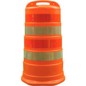 Cortina Traffic Barrel Drum With (4) 4" Diamond Grade Reflective Stripes, HDPE, 03-780-4FP