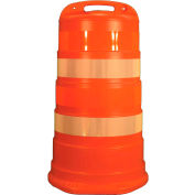 Cortina Traffic Barrel Drum With (4) 6" Diamond Grade Reflective Stripes, LDPE, 03-782-6FP