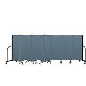 Screenflex Portable Room Divider 9 Panel, 5'H x 16'9"W, Fabric Color: Blue