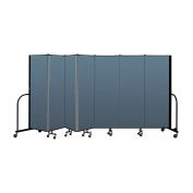 Screenflex Portable Room Divider 7 Panel, 6'H x 13'1"L, Fabric Color: Blue