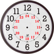 12-3/4" Wall Clock, Slimline 12/24-Hour Quartz