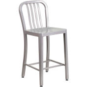 Flash Furniture 24" High Metal Indoor-Outdoor Counter Height Stool - Silver