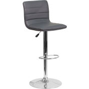Flash Furniture Contemporary Adjustable Height Barstool - Stitch Back - Vinyl - Gray