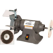 Palmgren 9682069 Bench Grinder Buffer W/Wheel Guards & Dust Collection Ports, 8" Wheel Dia