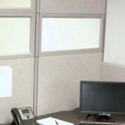 Compatico CMW 12"H x 48"W PolyStax Frosted Glass Segment with Metallic Silver Frame