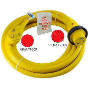 Conntek 14350-25, 25-Feet 30-Amp RV Straight Blade Extension Cord with NEMA TT-30P to NEMA L5-30R