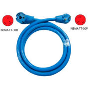 Conntek 14361, 25-Feet 30-Amp Straight Blade RV Extension Cord with NEMA TT-30P/R, Blue
